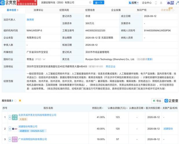 润建股份等成立科技新公司,含ai硬件销售业务